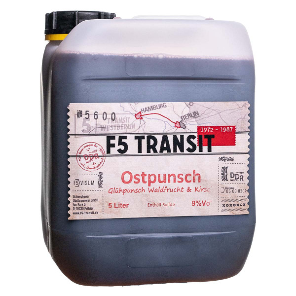 Glühpunsch 5l (9%Vol) No. 5600 - DDR Edition - F5 Transit - Ostpunsch Waldfrucht, Kirsche