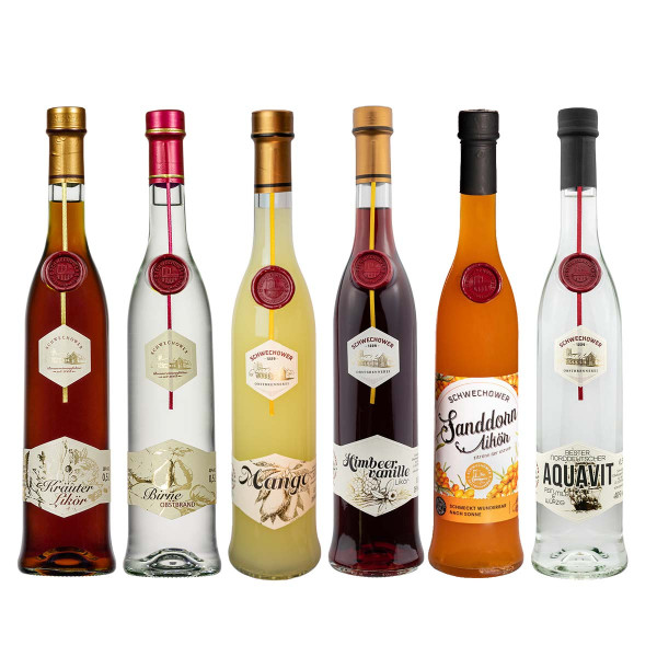 Premium Schnapspaket No.2 - Liköre, Obstbrand, Spirituosen - 6 x 500ml