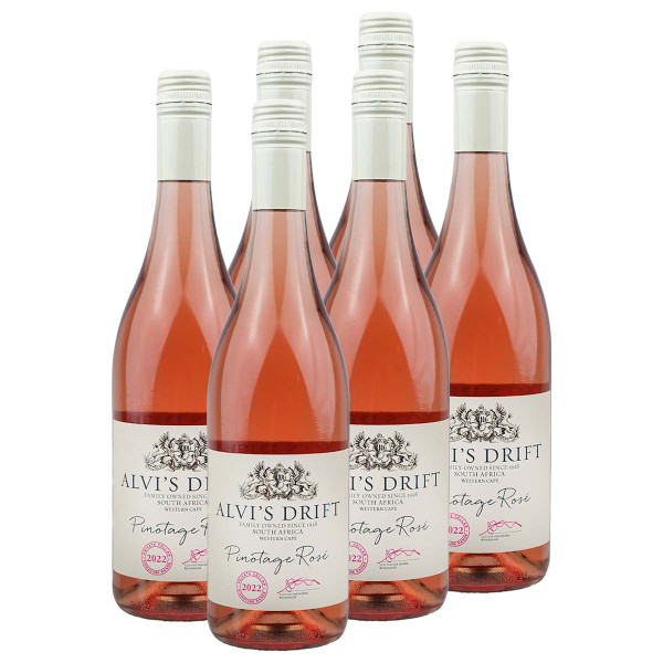 6 x AD Signature Pinotage Rosé 0.75l (13,0%Vol.) - Rosewein, Alvis Drift, Südafrika