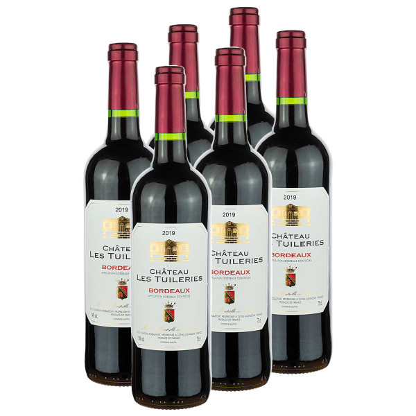 6 x Château Bordeaux Les Tuileries 0.75l (14%Vol) Rotwein, Frankreich