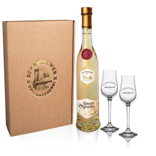 Likör Guave-Physalis 0.5l (15%Vol.) + Gläser Geschenkset