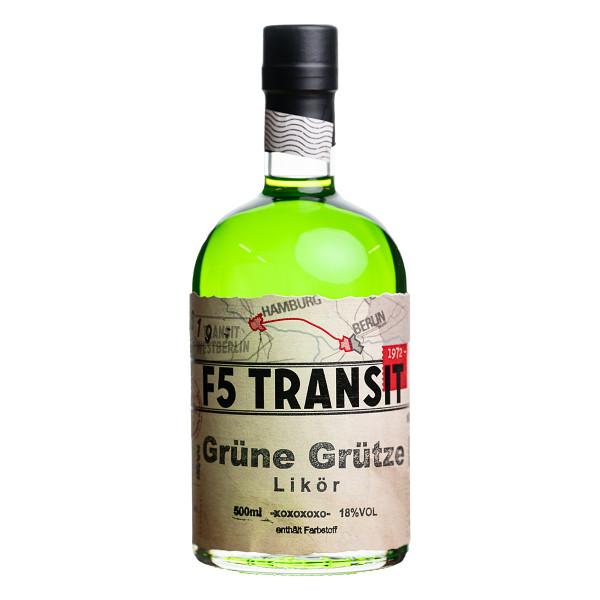 Grüne Grütze Likör 0.5l (18%Vol) No. 5519 - F5 Transit (BRD-DDR)