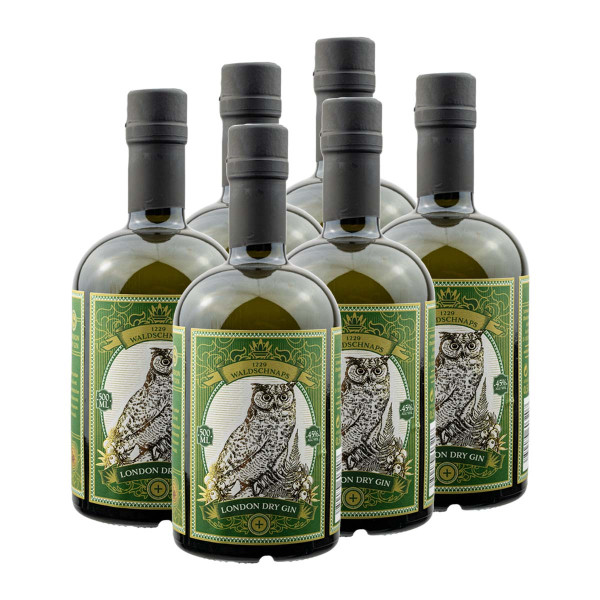 6 x GIN 0.5l (45%Vol) - Waldgin - London Dry Gin (Waldschnaps)