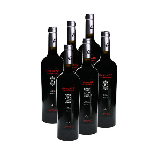 6 x Vinho DOC Alentejo Tinto 0.75l (14,5%Vol.) - Rotwein Herdade dos Arrochais, Portugal
