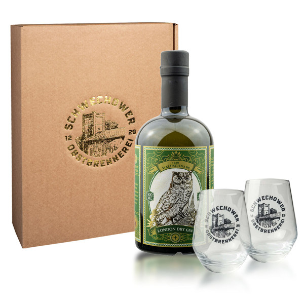 GIN 0.5l (45%Vol) - Waldgin - London Dry Gin - Geschenk + Gläser (Waldschnaps)