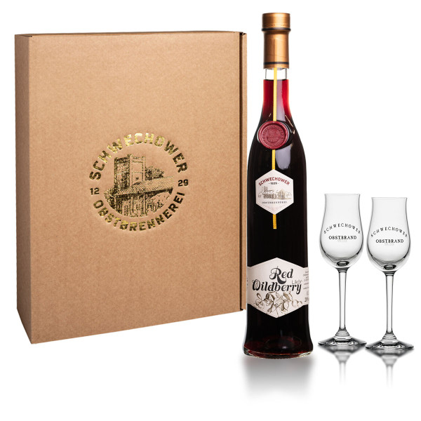 Likör Red Wildberry 0,5l (20%Vol.) + Gläser Geschenkset