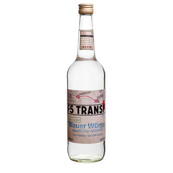 Vodka Blauer Würger 0.7l (40%Vol) No. 5770 - F5 Transit (BRD-DDR)