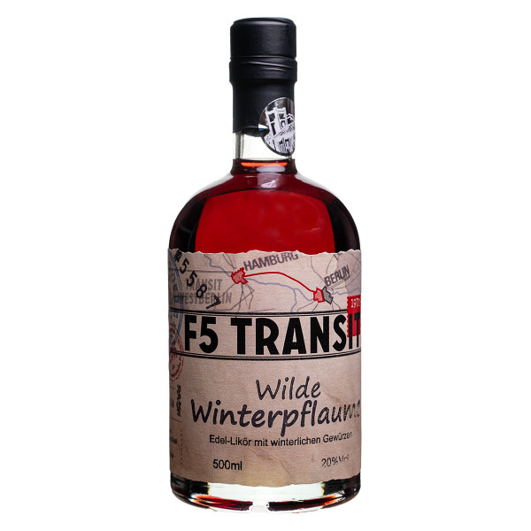 Wilde Winterpflaume Likör 0.5l (20%Vol) No. 5587 - Pflaume-Zimt - F5 Transit (BRD-DDR)