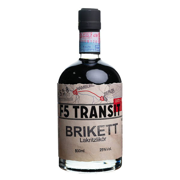 BRIKETT Lakritz Likör 0.5l (25%Vol) No. 5558 - F5 Transit (BRD-DDR)