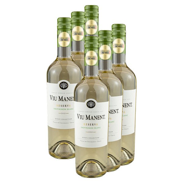 6 x Viu Manent Reserva Sauvignon Blanc 0,75l (14%Vol.) - Weißwein, Chile